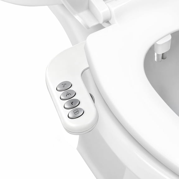 ROSYNEY Bidet Attachment for Toilet, Non-Electric Fresh Water Bidet with Dual Nozzle (Rear & Feminine Wash), Detachable Design, Nozzle Self-Cleaning, Adjustable Water Pressure, White