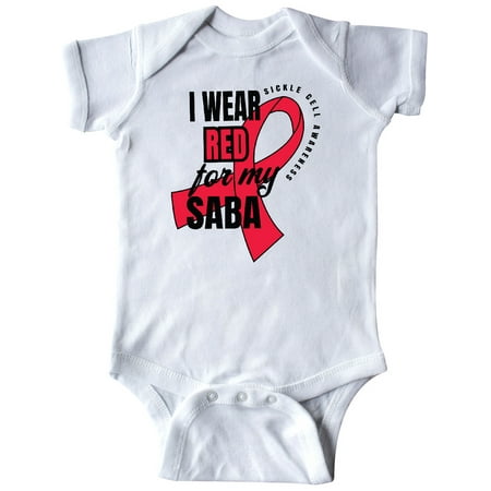 

Inktastic Sickle Cell Awareness I Wear Red For My Saba Gift Baby Boy or Baby Girl Bodysuit