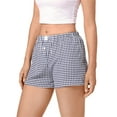 thumbnail image 2 of Women Pajamas Shorts Gingham Cute Short Pants Plaid Lounge Shorts Sleep Bottoms Elastic Boxers Streetwear, 2 of 4
