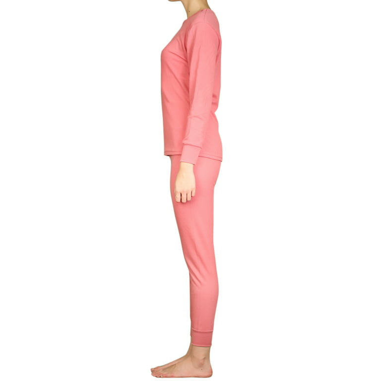 Ventana Women's Cotton Thermal Underwear Set | Warm Waffle Knit Insulated  Warm Pajama| Sleep Long John Top & Pants Single or 2 Packs