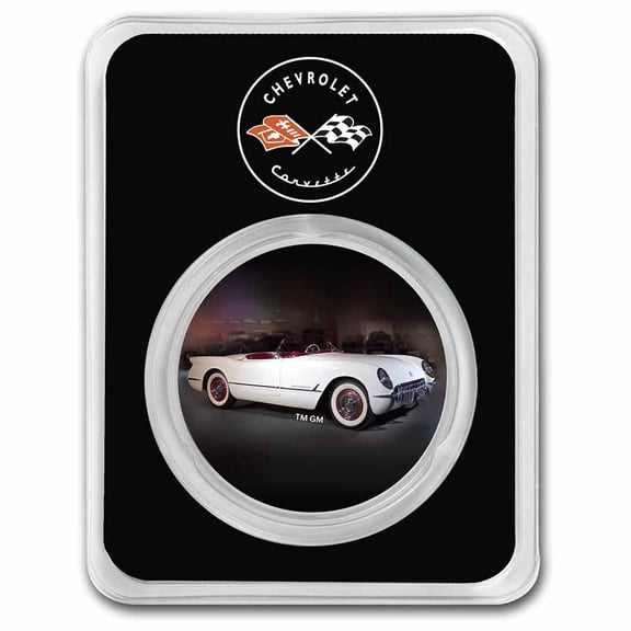 Corvette (1953) White 1 oz Colorized Silver w/ TEP