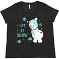 thumbnail image 3 of Inktastic Let It Snow Snowman Women's Plus Size T-Shirt, 3 of 5