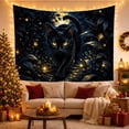 thumbnail image 3 of Floral Garden Sleek with Striking Bright Eyes Facing, Playful Fantasy for Cat Lovers, Animal Wall Decor, Mother'S Day Gift, Tapestry Wall Hanging for Bedroom and Dorm, 3 of 7