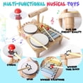 thumbnail image 4 of Wooden Xylophone Drum Set For Toddlers,Montessori Baby Musical Instruments Toys, Drum Set Percussion Instruments Musical Toys Cat, 4 of 6