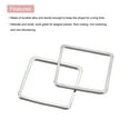 thumbnail image 4 of Square Beading Hoop Link Geometric Hollow Open Bezel Linking Ring 0.63"x0.63" Silver Tone for Jewelry Making 20pcs, 4 of 6