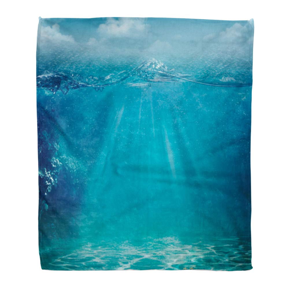 HATIART Throw Blanket Warm Cozy Print Flannel Blue Water Abstract Sea and Ocean for Your Design Under Underwater Deep Life Comfortable Soft for Bed Sofa and Couch 50x60 Inches Walmart