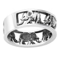 thumbnail image 2 of Sterling Silver Elephant Family Migration Ring Size 5, 2 of 5