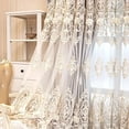 thumbnail image 3 of European Palace Luxury Curtains for Living Room Valance Grey Curtains Double Layer Relief Embroidered Tulle Blackout Curtains, 3 of 5