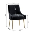 thumbnail image 7 of Home Beyond Velvet Upholstered Wing Back Parsons Chair with Golden Plated Legs, Accent Chairs with Contemporary Design for Living Room, Comfortable Armless Padded Chairs, Set of 2, VC-21BLK, Black, 7 of 7