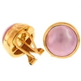 thumbnail image 2 of Gold Plated Sterling Silver South Pacific Pink Mabe Cultured Pearl Omega Post Earrings, 2 of 2