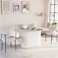 thumbnail image 3 of JERFIT 4-Piece Cream White Dining Set with Mid-Century Modern Table and Upholstered Chairs for Kitchen & Dining Room, 3 of 10