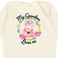 thumbnail image 4 of Inktastic Baby Flamingo My Grandma Loves Me with Flower Wreath Boys or Girls Long Sleeve Baby Bodysuit, 4 of 5