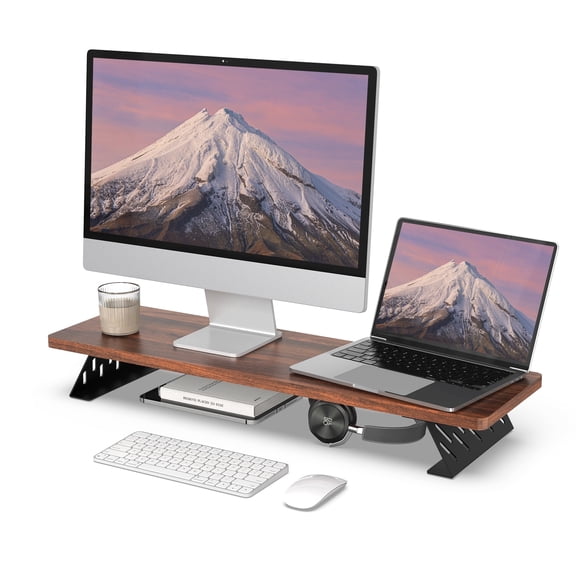 Fenge Dual Monitor Stand Riser, 31.5 inch Long Monitor Stand for Desk