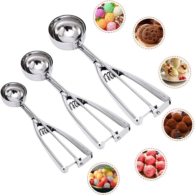 Ice Cream Scoop, Tuilful Cookie Scoop Set of 3 with Trigger, 18/8