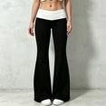 thumbnail image 2 of DHFJKG Women's Flare Leggings Low Rise Fold-Over Stretch Bell Bottom Yoga Pants, 2 of 4