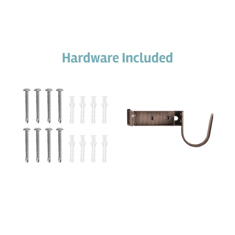 Maytex Smart Easy Install Café Curtain Rods (2 Pack) - Oil Rubbed Bronze, Adjusts 18-48 Inches, No Measuring Needed!