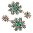 thumbnail image 4 of Pendientes de esmeralda estilo Retro de la corte real, temperamento de flor de cristal, pendientes exagerados para mujer, accesorios de ropa, 4 of 12