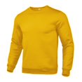 thumbnail image 2 of Men's Basic Color Round Neck Sweatshirt, Loose Fit Casual Youth Pullover Hoodie for Streetwear,Yellow,3XL, 2 of 4