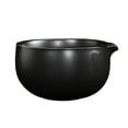 thumbnail image 4 of Cuenco de cerámica para matcha con pico, colección minimalista, adorno central Chawan Negro, 4 of 9