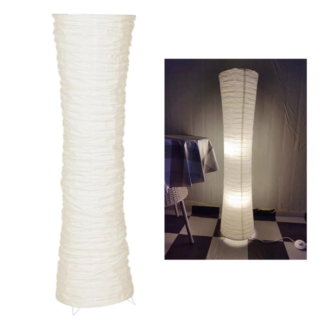 Chinese Design NightStand Floor Lamp Paper Shade, Decorative Simple Contemporary B