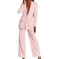 thumbnail image 6 of Womens 2 Piece Suits Set Business Office One Button Blazer  Casual Long Sleeve Pant Suit Set, 6 of 9
