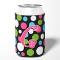 thumbnail image 2 of Letter C Initial Monogram - Polkadots and Pink Can or Bottle Beverage Insulator Hugger, 2 of 5