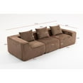 thumbnail image 2 of SOULART 111.42" Cloud Couch, Brown Corduroy Straight Sectional Sofa for Living Room Apartment, No Assembly Needed, 2 of 9