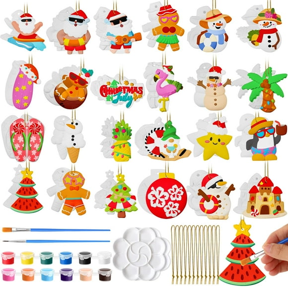 Kit de arte y artesanía Seenelling, 24 unidades, para pintar en Navidad y julio