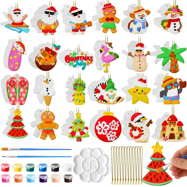 Kit de arte y artesanía Seenelling, 24 unidades, para pintar en Navidad y julio