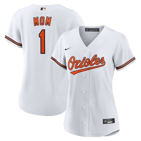 Women's-Nike White Baltimore Orioles #1 Mom Home Replica Jersey