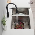 thumbnail image 5 of 33 Inch Handcrafted Farmhouse Apron Double Bowl Real 16 gauge Stainless Steel Kitchen Sink with Strainer and Grid, 5 of 10