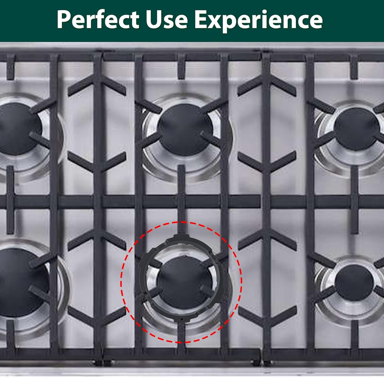 Wok Ring Stove Replacement Part for 5 and 6 Burner Gas Range Cooktop Cast Iron Burner Holder Extension Support Grate Adapter