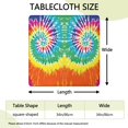 thumbnail image 2 of Colorful Tie Dye Pattern Square Fitted Tablecloth with Elastic Edge,Square Table Cover,Washable Elastic Table Cover for Home Kitchen Party Decor 34"x34", 2 of 6