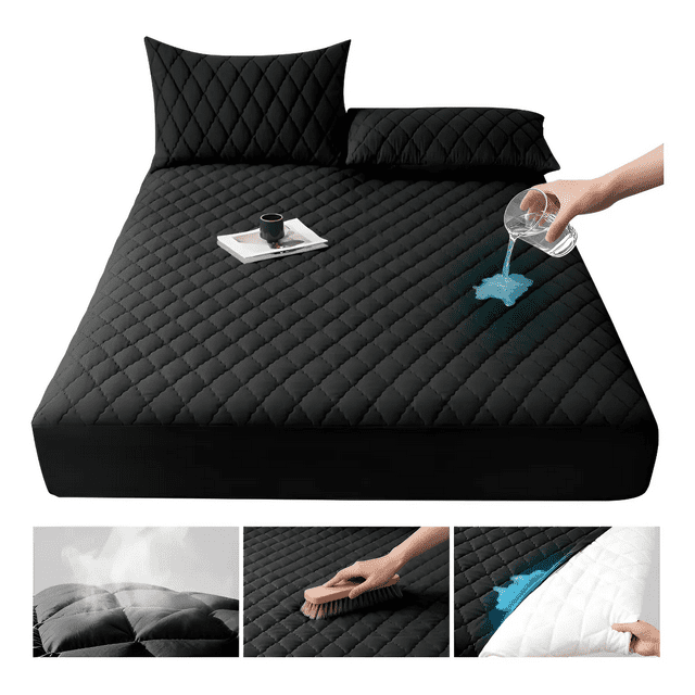 Cubre Colchón Impermeable Matrimonial Fundas Para Cama Xtellar negro