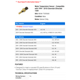 thumbnail image 2 of Water Temperature Sensor - Compatible with 1999 - 2018 Chevy Silverado 1500 2000 2001 2002 2003 2004 2005 2006 2007 2008 2009 2010 2011 2012 2013 2014 2015 2016 2017, 2 of 2