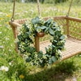 thumbnail image 7 of Violete Front Door Spring Wreath, 14 in Artificial Green Leaf Plastic Wreath, Indoor Outdoor Home Garden Wall Doorway Window Party Decor, Easy to Clean, 7 of 7