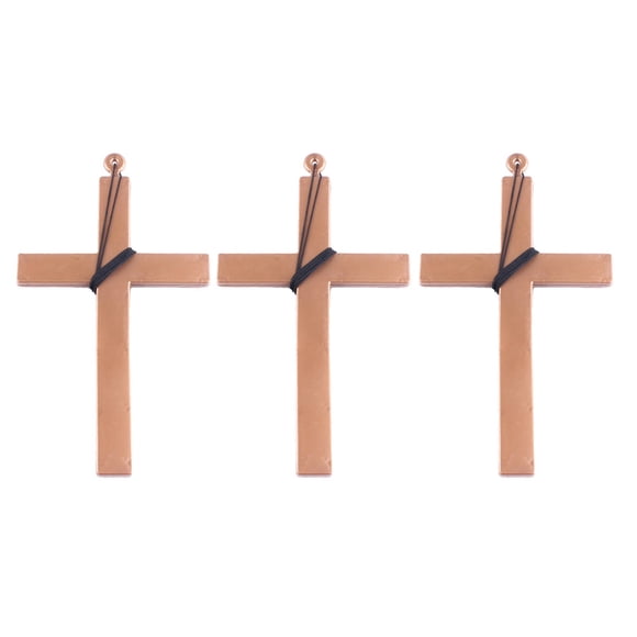 3pcs Exorcist Priest Monk Plastic Cross Crucifix Fancy Dress Necklace for Christmas (Black String)
