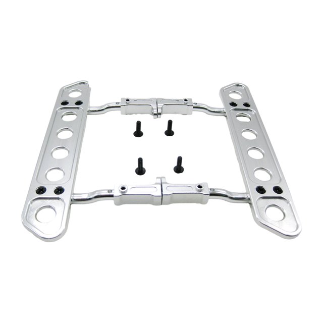 Ounissouiy Pedales de aleación de colisión lateral para 1/10 Axial SCX10 Crawler RC, escalones laterales de Metal fáciles Kits de construcción modelo Plata