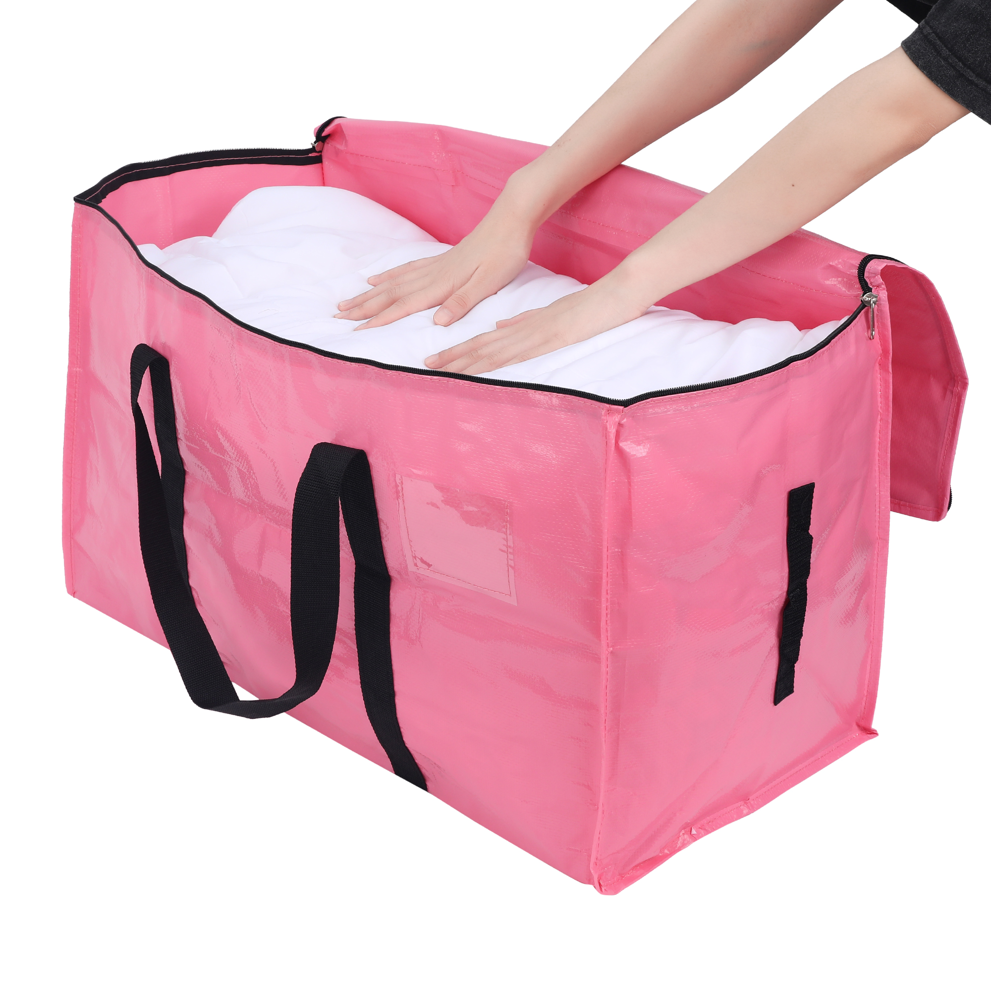 Unique Bargains 1 Pack Clothes Storage Bags Moving Bags Pink 27*14*15in