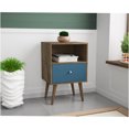 thumbnail image 2 of JERFIT 18 Inch Nightstand with Drawer, Modern Bedside Table with Open Cubby, Rustic Brown & Blue Slate Finish for Bedroom & Living Room, 2 of 9