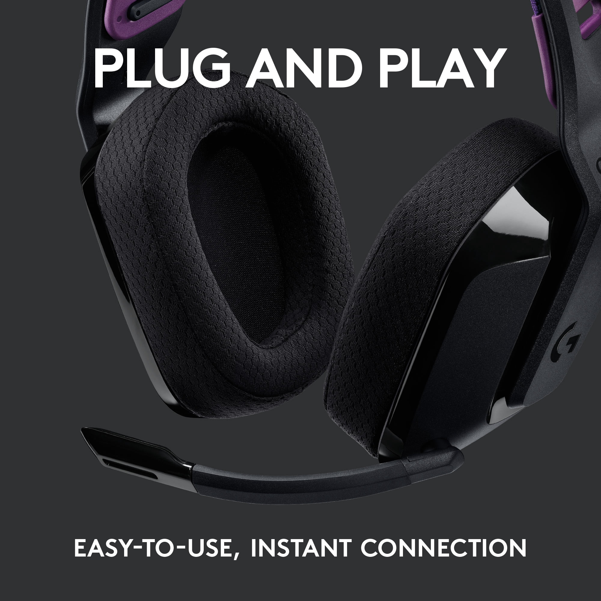 Logitech G535 LIGHTSPEED Wireless Gaming Headset - Lightweight on-ear headphones, compatible with PC, PS4, PS5, Black