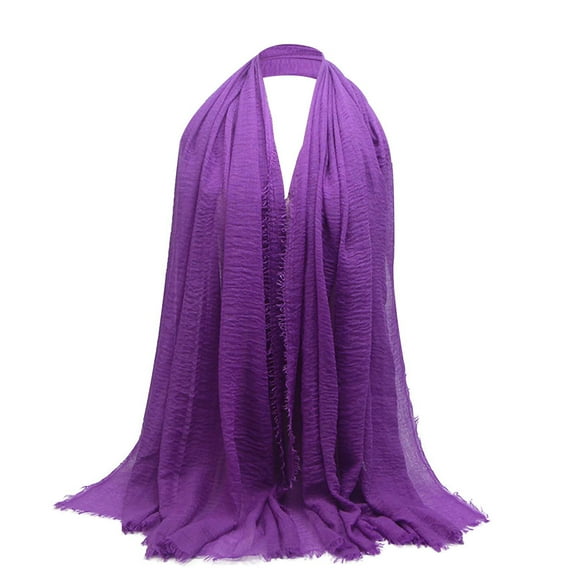Hauaitttt Ladies' Solid Color Pleated Linen Scarf: Versatile Sunscreen Air Conditioning Shawl Pan Scarf Scarf Bulk Woman's Scarf Chiffon Cute Scarves Christmas Scarf Women Silk Scarves Women Chiffon
