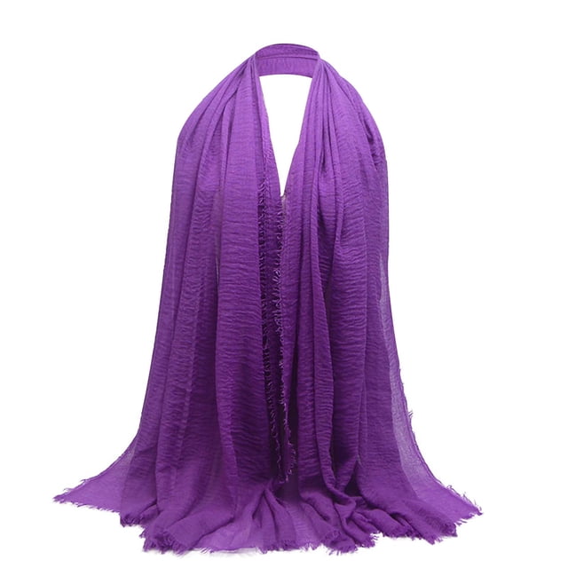 Scarf 1 - Product Title Ladies' Solid Color Pleated Linen Scarf Versatile Sunscreen Air Conditioning Shawl