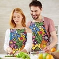 thumbnail image 3 of Pioneer Flower Floral Print Pattern Apron-Garden Aprons for Women with Pockets-Cotton Linen Waterproof Kitchen Cooking Gardening Aprons Adjustable for Kitchen,Cooking,BBQ and Salon 33x27 Inch, 3 of 7
