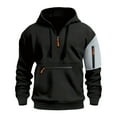 thumbnail image 5 of Zylanna Men's Hooded Sweatshirts with Pockets, Half-Zip Soft & Warm Color Block Casual Sport Hoodies Pullover for Men Black, 5 of 7