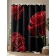 thumbnail image 4 of Fsddascl Red Rose Shower Curtain Set - Small 36" x 72" Washable Bathtub Curtain with 12 Hooks, Vintage Abstract Garden Flower Floral Black Waterproof Fabric Stall Shower Curtains for Bathroom/Bathtub, 4 of 6