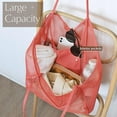 thumbnail image 4 of Beach Mesh Tote Bag, Casual Tote Bag Hobo Women Foldable MAX 23L Shoulder Bag For Beach Picnic Vacation, 4 of 5