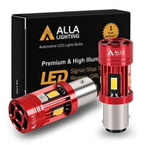 Alla Lighting BAY15D 7528 1157 CANBUS LED Bulbs Red Turn Signal Lights, Plug-n-Play 2057 3496 1157LL 1154 198 94 CAN Bus Error Free 12V