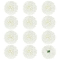 Uxcell 12-Pack Artificial Flower Heads, Fake Chrysanthemum Silk Flowers for DIY Home/Wedding/Centerpieces [Cream White ]
