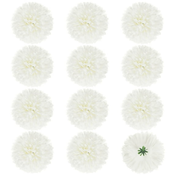 Uxcell 12-Pack Artificial Flower Heads, Fake Chrysanthemum Silk Flowers for DIY Home/Wedding/Centerpieces [Cream White ]
